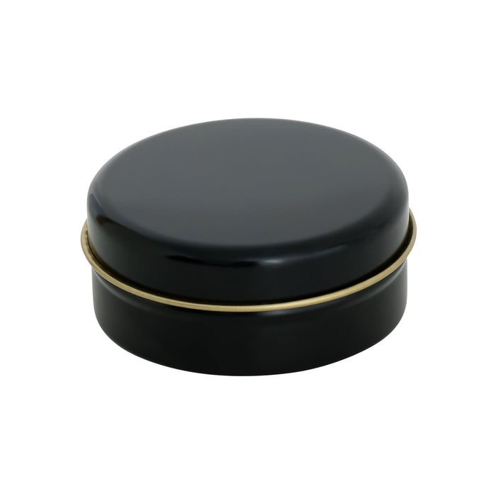 450 Adet Siyah Parlak Yuvarlak Sıvama Metal Kutu | 73 mm x 27 mm
