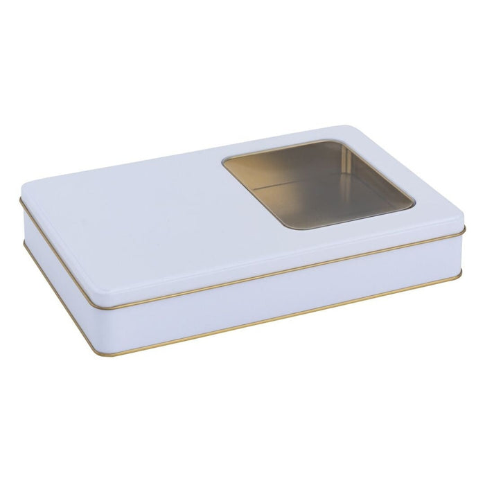 144 Adet Beyaz Pencereli Dikdörtgen Metal Kutu | 265 mm x 175 mm x 45 mm