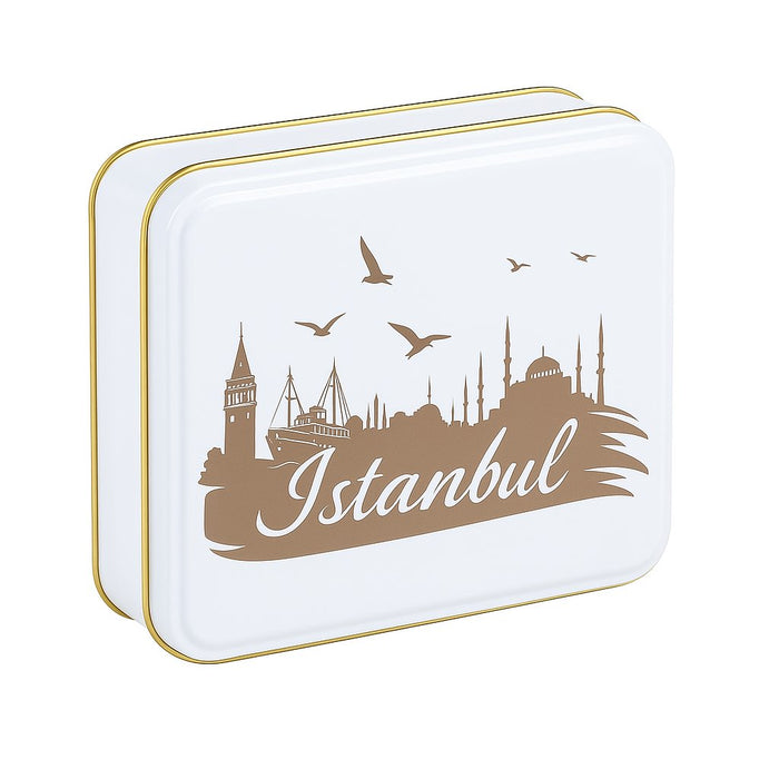 350 Gr - 500 Gr İstanbul Desen Metal Baklava Kutusu | 252 Adet