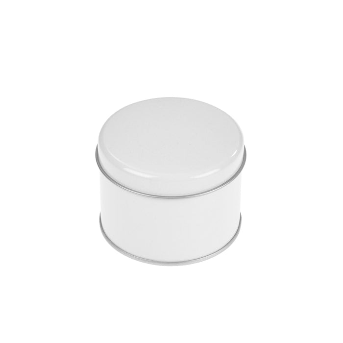 420 Adet Beyaz İçi Gümüş Yuvarlak Metal Kutu | 83 mm x 60 mm