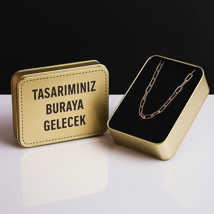 Gold Firmaya Özel Baskılı Büyük Takı Kolye Kuyumcu Kutusu Süngerli | 240 Adet