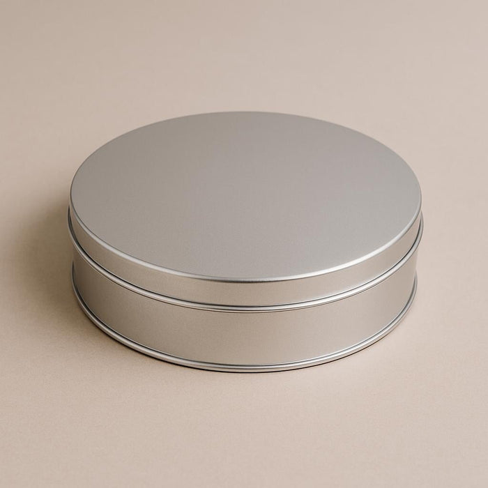 324 Adet Gümüş Yuvarlak Metal Kutu | 170 mm x 40 mm