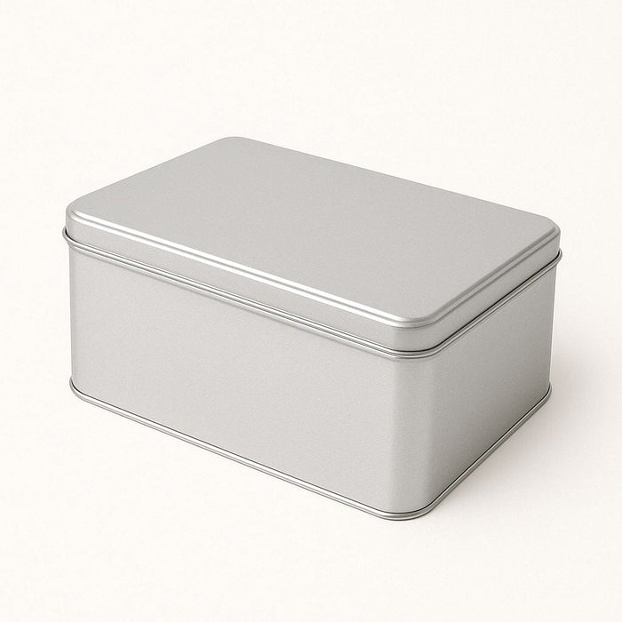 120 Adet Gümüş Dikdörtgen Metal Kutu | 345 mm x 225 mm x 130 mm