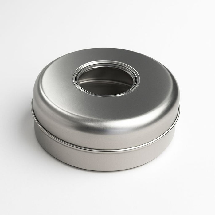 280 Adet Gümüş Kristal Gözlü Yuvarlak Sıvama Metal Kutu | 145 mm x 40 mm