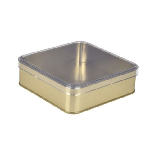 gold kristal kapaklı teneke kutu