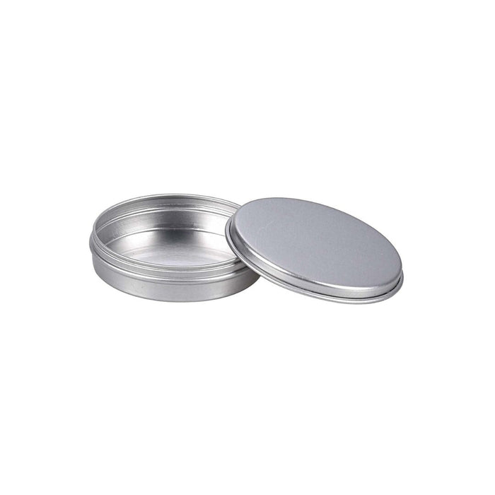 250 Adet Gümüş Yuvarlak Sıvama Metal Kutu | 49 mm x 12 mm