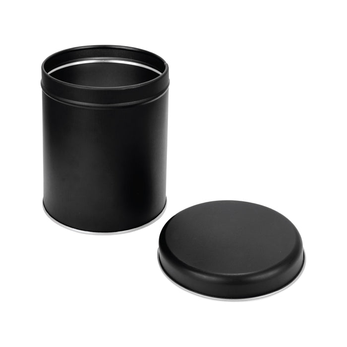 240 Adet Siyah Mat Yuvarlak Metal Kutu | 99 mm x 125 mm