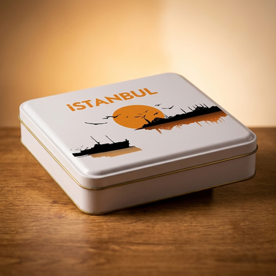 İstanbul Desenli metal kutu