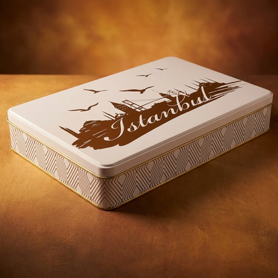 Şehir Desenli metal kutu