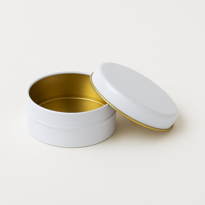 450 Adet Beyaz Yuvarlak Sıvama Metal Kutu | 73 mm x 27 mm