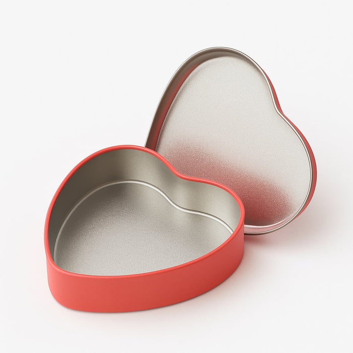 320 Adet Pembe Mat  Kalp Metal Kutu | 92 mm x 88 mm x 25 mm