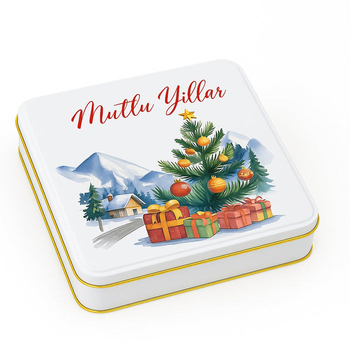 Yılbaşı Temalı Kare Çikolata Kutusu | 420  Adet