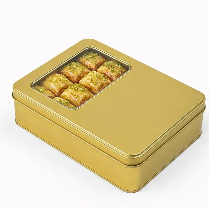 500 Gram Dikdörtgen Metal Baklava Kutusu | 240 Adet