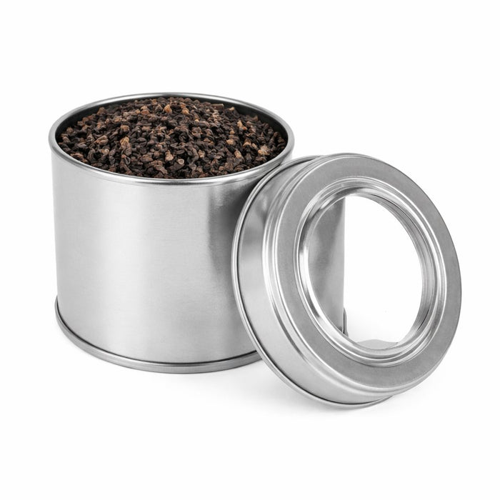 25 - 50 Gram Yuvarlak Gümüş  Kristal Gözlü Metal Çay Kutusu | 420 Adet