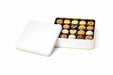 Kare Beyaz Metal Kurabiye Kutusu | 180 × 180 × 40 mm | Tins By Masaş
