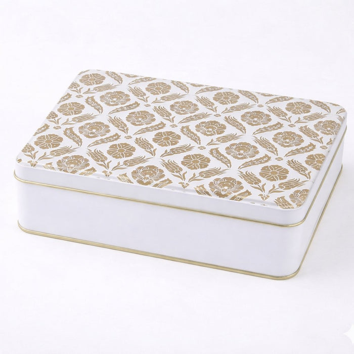 240 Adet Çini Desenli Dikdörtgen Metal Kutu | 265 mm x 175 mm x 45 mm