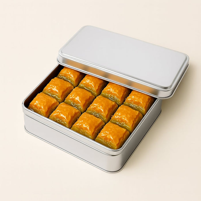 500 Gr Dikdörtgen Metal Baklava Kutusu | 240 Adet