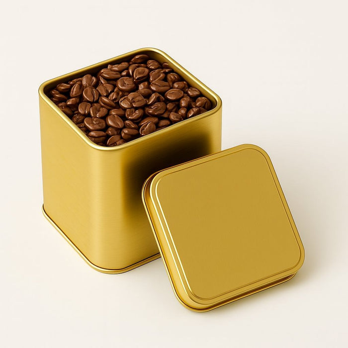 100 Gram Kare Metal Kahve Kutusu | 420 Adet