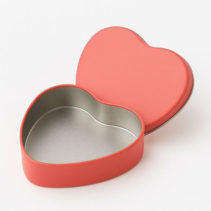 320 Adet Pembe Mat  Kalp Metal Kutu | 92 mm x 88 mm x 25 mm