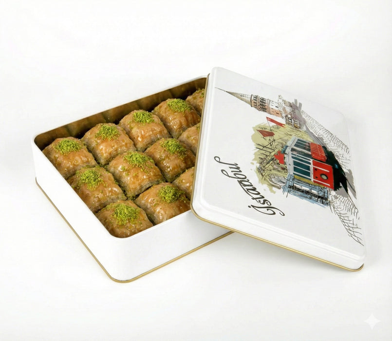 1000 Gr - 1200 Gr Dikdörtgen Metal Baklava Kutusu | 240 Adet
