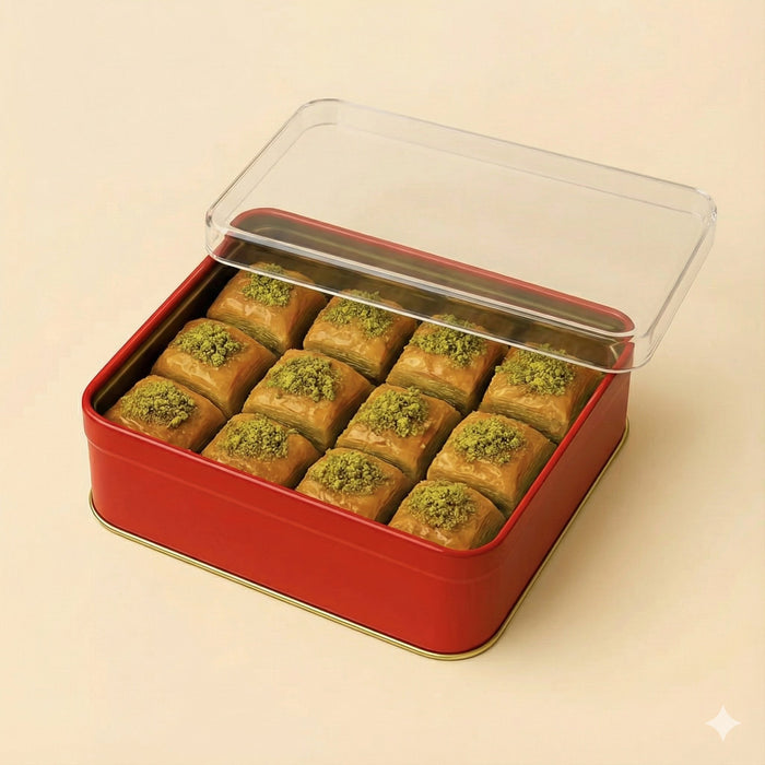 500 Gram Dikdörtgen Metal Baklava Kutusu | 240 Adet