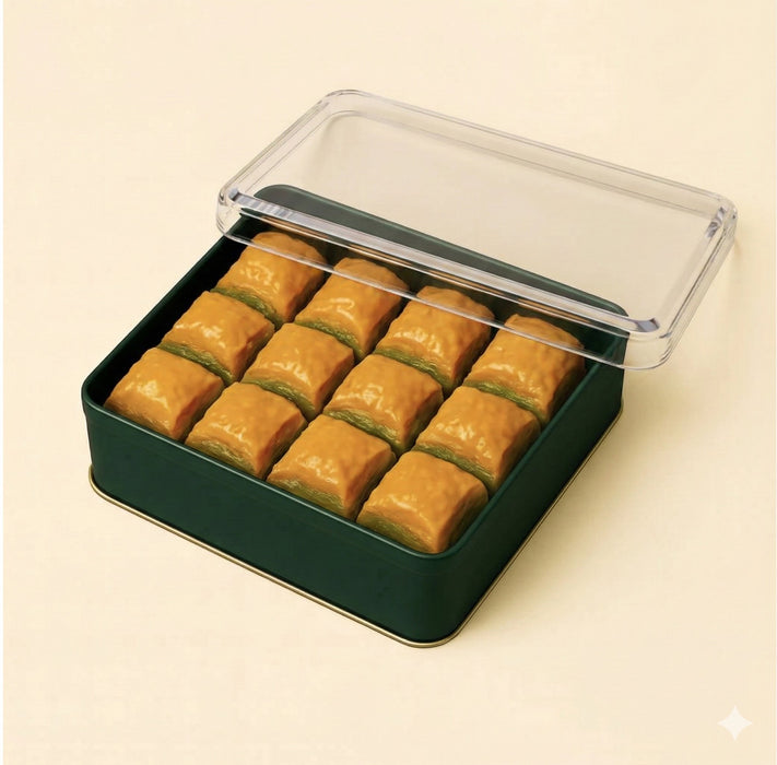 500 Gram Dikdörtgen Metal Baklava Kutusu | 240 Adet