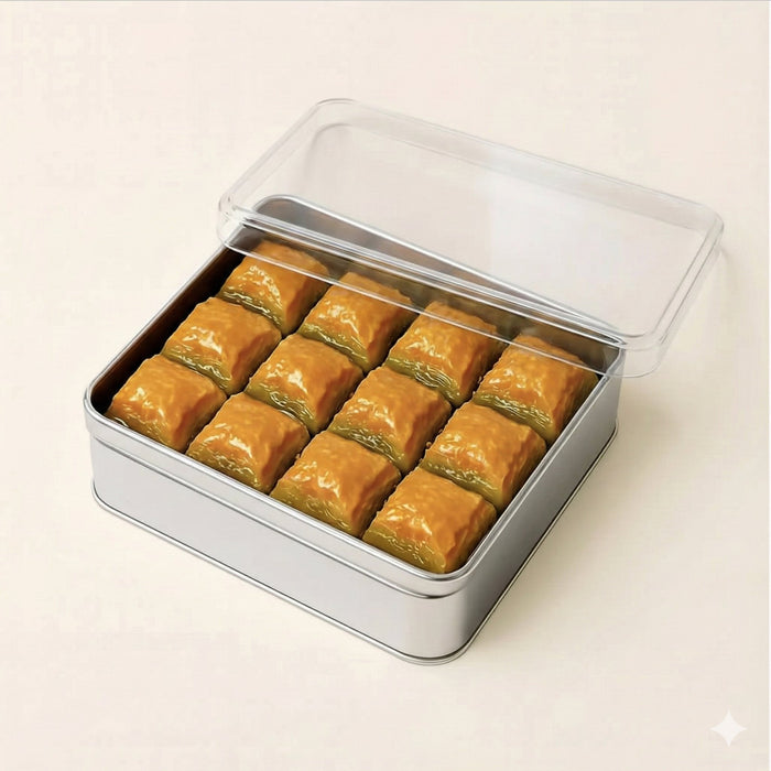 500 Gram Dikdörtgen Metal Baklava Kutusu | 240 Adet