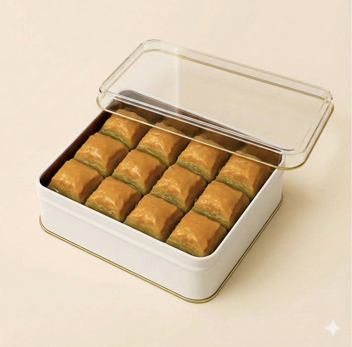 500 Gram Dikdörtgen Metal Baklava Kutusu | 240 Adet
