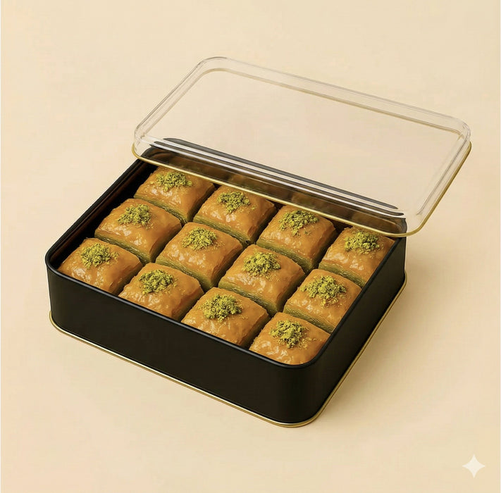 500 Gram Dikdörtgen Metal Baklava Kutusu | 240 Adet