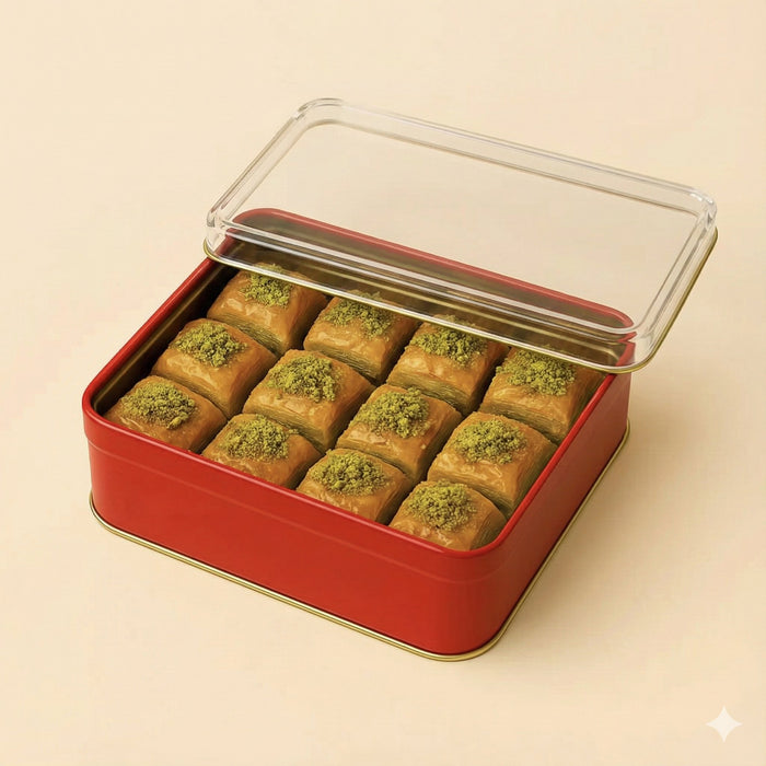 500 Gram Dikdörtgen Metal Baklava Kutusu | 240 Adet
