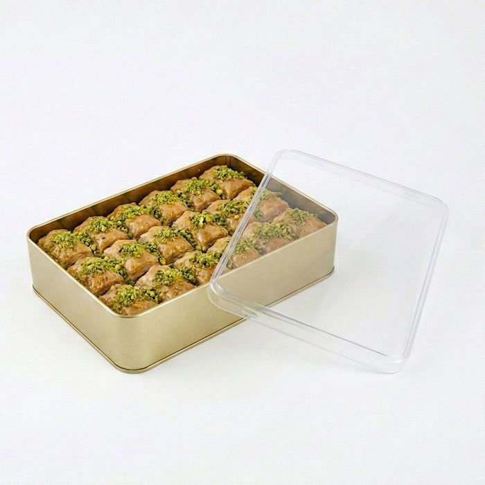 500 Gram Dikdörtgen Metal Baklava Kutusu | 240 Adet