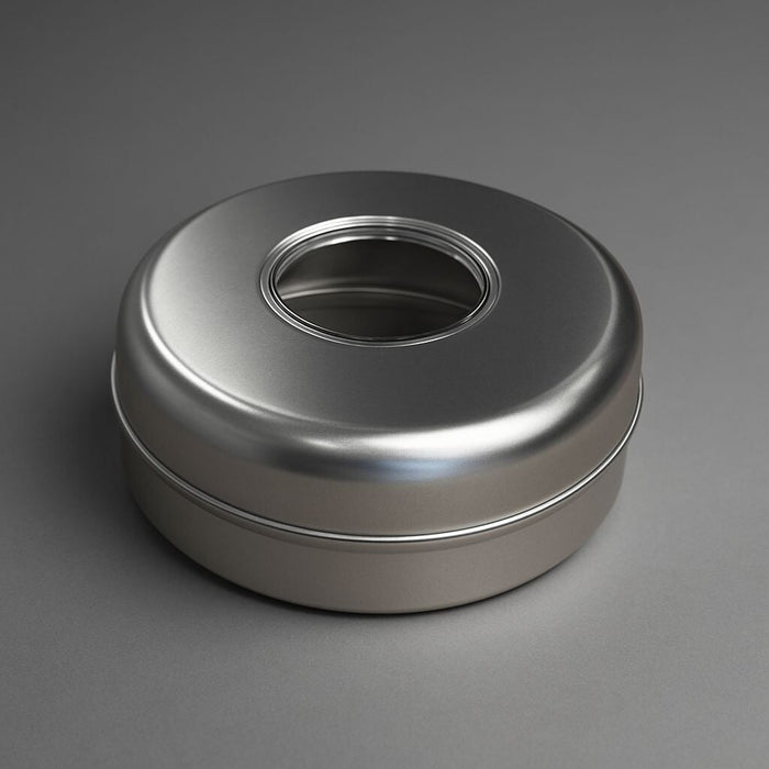 280 Adet Gümüş Kristal Gözlü Yuvarlak Sıvama Metal Kutu | 145 mm x 40 mm