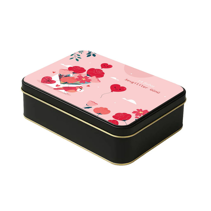 190 x 135 x 45 mm Sevgililer Günü Kutusu | Premium Metal Ambalaj