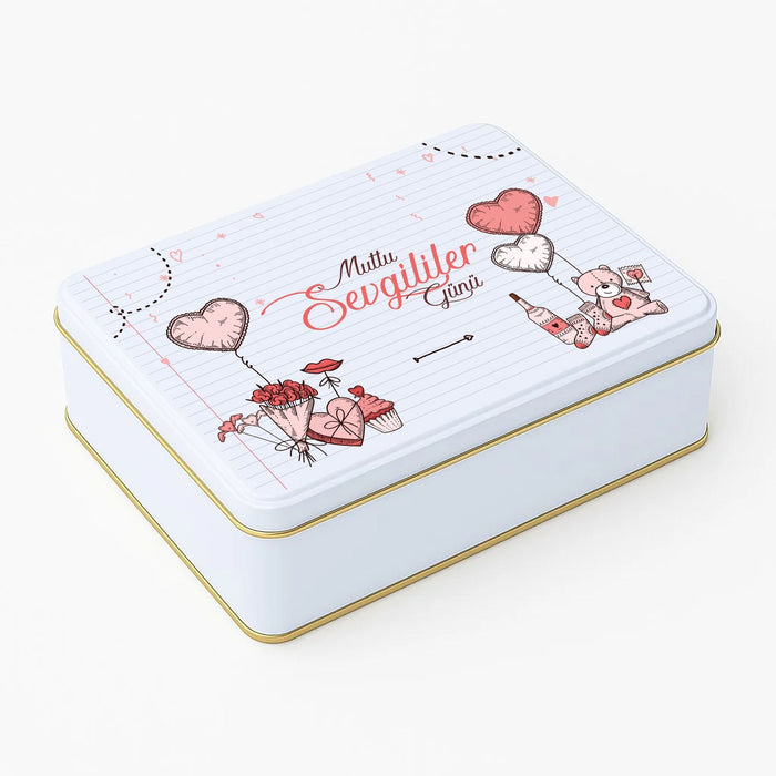 400 Adet | Dikdörtgen Beyaz Sevgililer Günü Kutusu