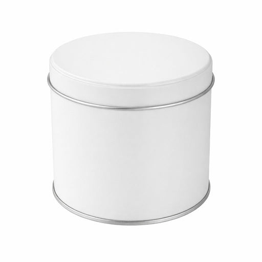 Yuvarlak Beyaz Metal Kutu | Ø99 × 110 mm | Tins By Masaş