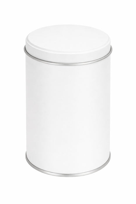 Yuvarlak Beyaz Metal Kutu | Ø73 × 105 mm | Tins By Masaş