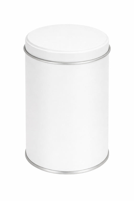 Yuvarlak Beyaz Metal Kutu | Ø73 × 105 mm | Tins By Masaş