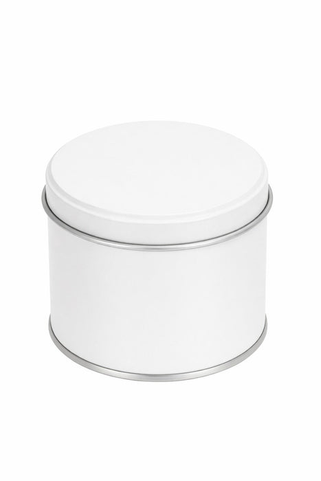 Yuvarlak Beyaz Metal Kutu | Ø73 × 80 mm | Tins By Masaş