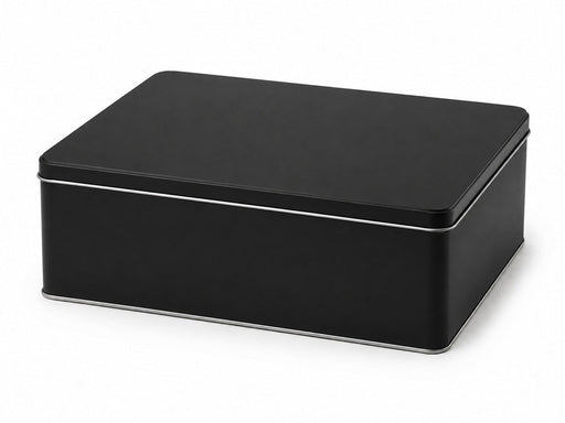 Dikdörtgen Siyah Mat Metal Hediye Kutusu | 300 × 200 × 110 mm | Tins By Masaş
