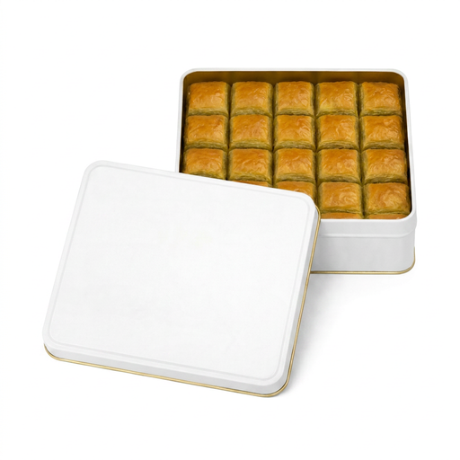 Kare metal baklava kutusu — standart ürün görseli