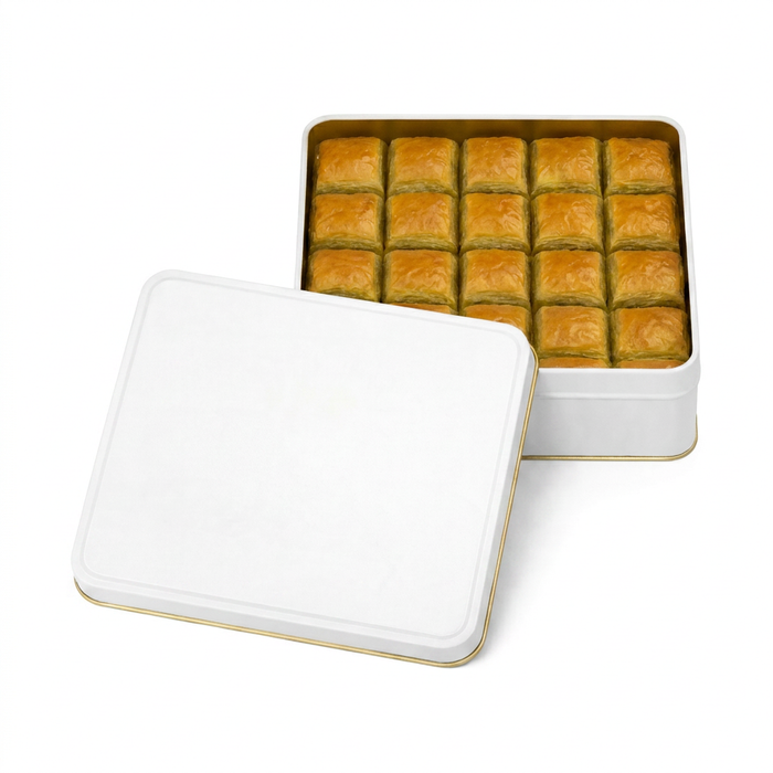 Kare metal baklava kutusu — standart ürün görseli