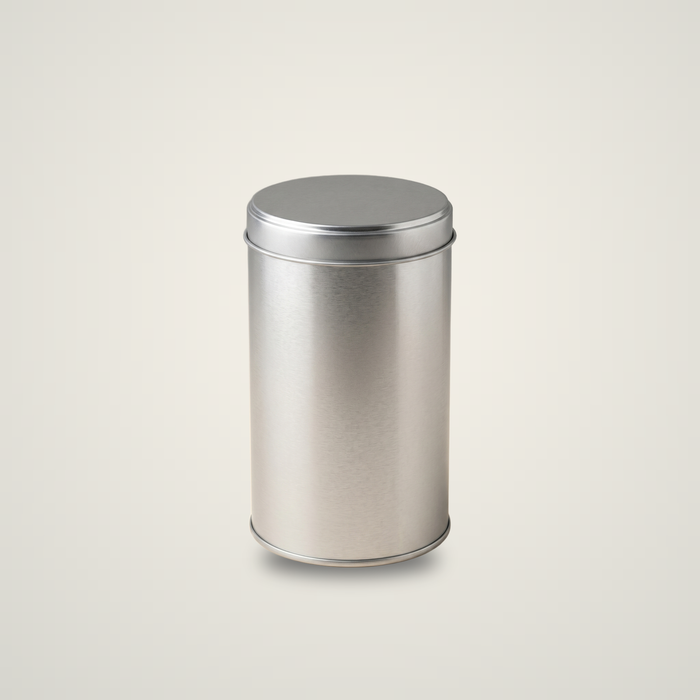Yuvarlak Gümüş Metal Kutu | Ø65 × 135 mm | Toptan 480 Adet