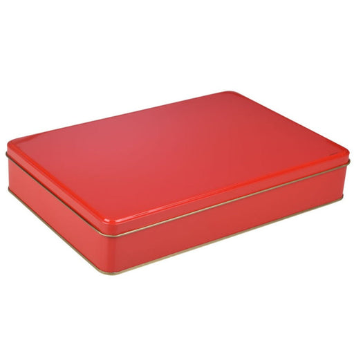 Kırmızı Geçme Kapaklı Metal Teneke  Kutu 