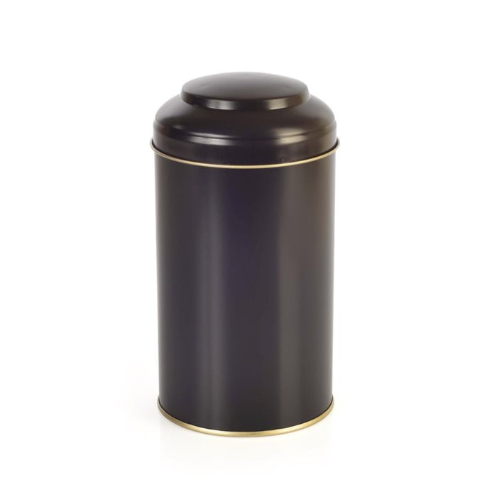 144 Adet Bombe Kapaklı Siyah Yuvarlak Metal Kutu | 89 mm x 150 mm